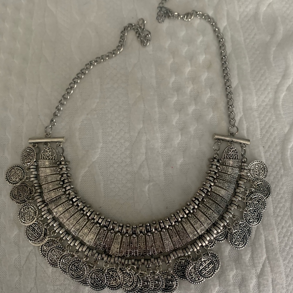 Necklace Silver colour. Fancy